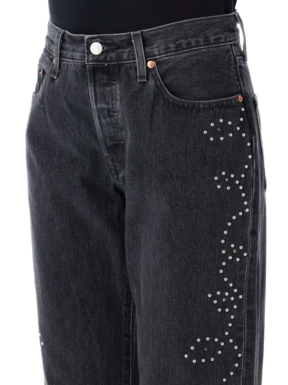 Levi's 90s jeans verfraaid met kristallen Zwart