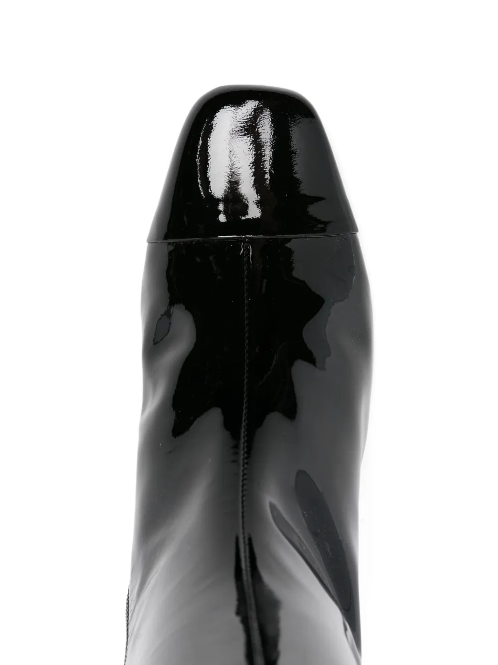 Carel Paris 50 mm leren enkellaarzen met vierkante neus Zwart