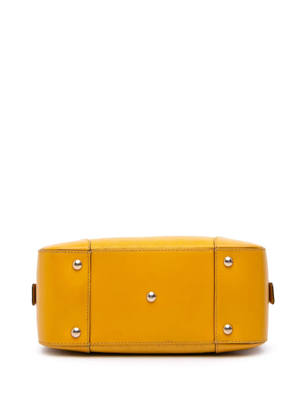 Pre-owned Gucci 2016-2025 Diamante Bright Leather Satchel In Yellow