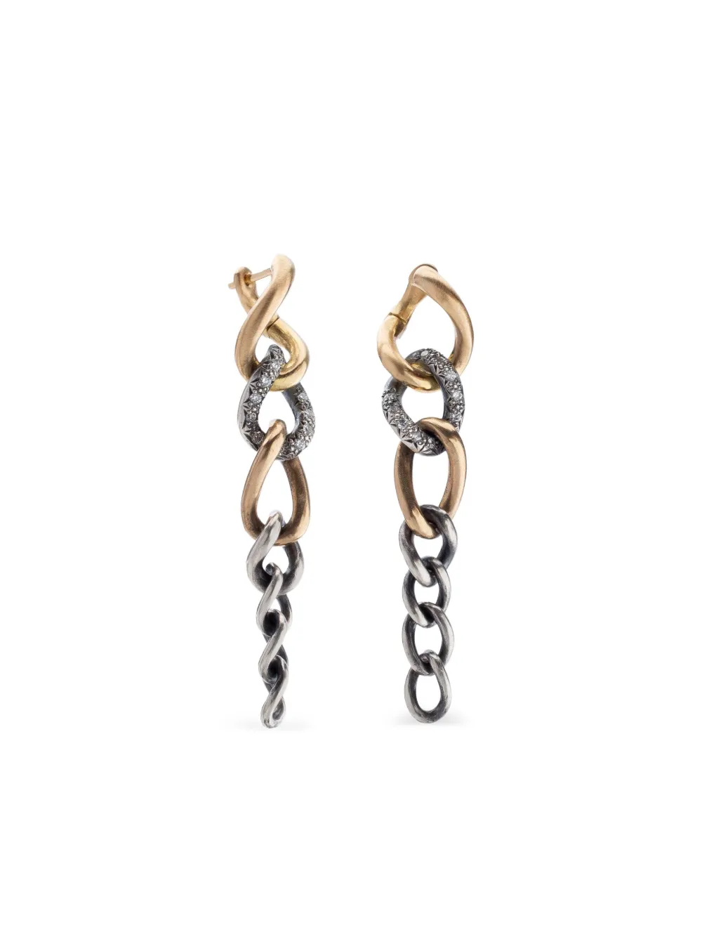 18K yellow gold Interlace diamond earrings