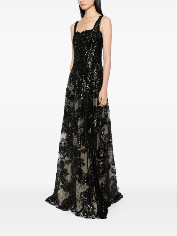 Saiid Kobeisy sequin-embroidered Dress | Black | FARFETCH BH