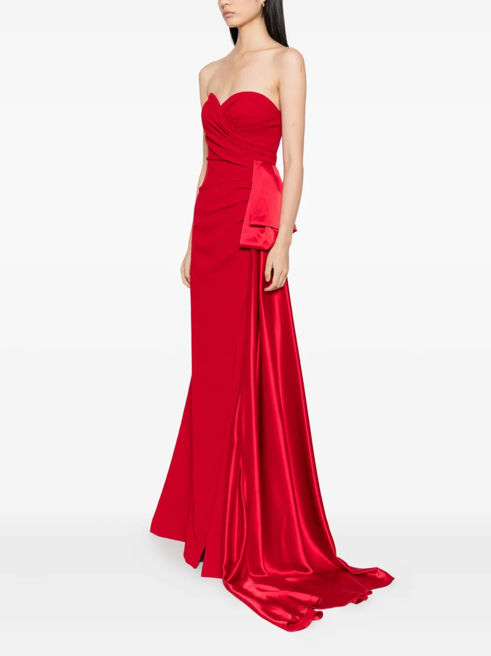 Saiid Kobeisy Strapless avondjurk Rood