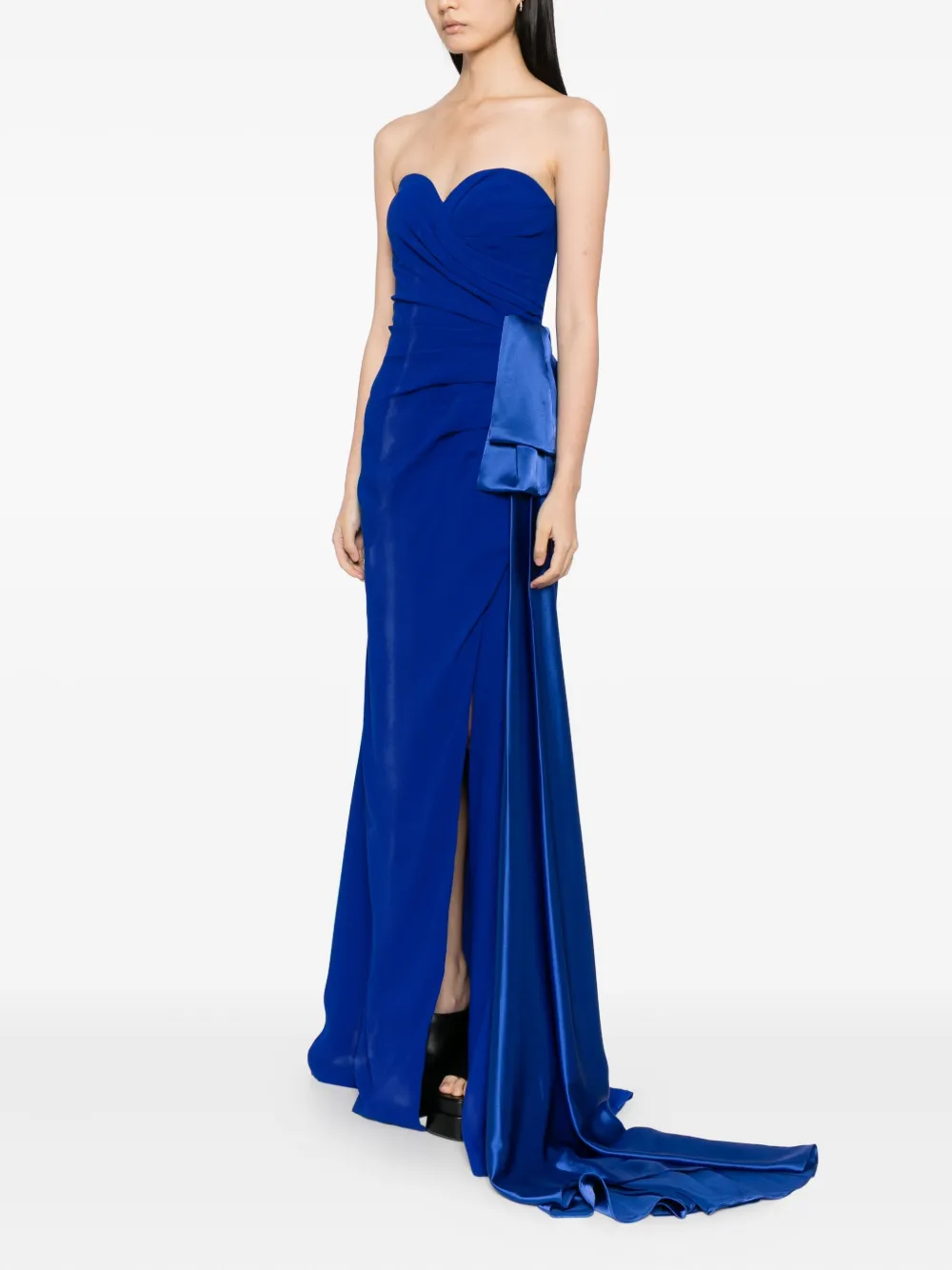 Saiid Kobeisy Strapless avondjurk Blauw
