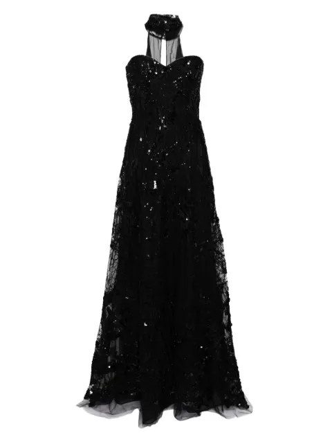 Saiid Kobeisy embroidered strapless gown
