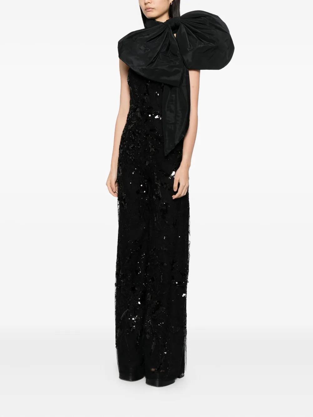 Saiid Kobeisy Jumpsuit met geborduurde pailletten Zwart