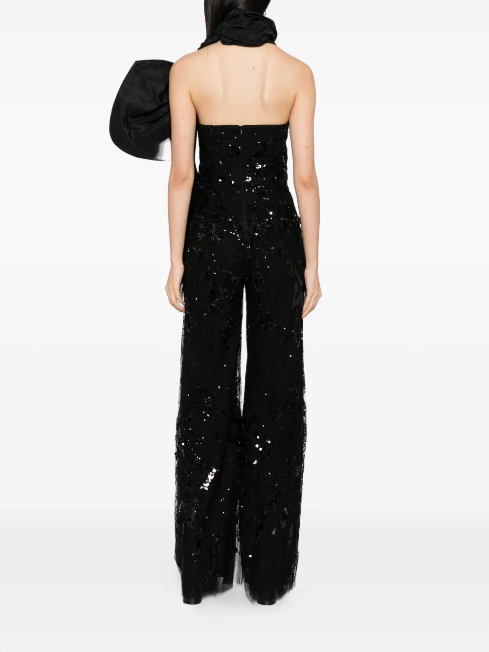 Saiid Kobeisy Jumpsuit met geborduurde pailletten Zwart