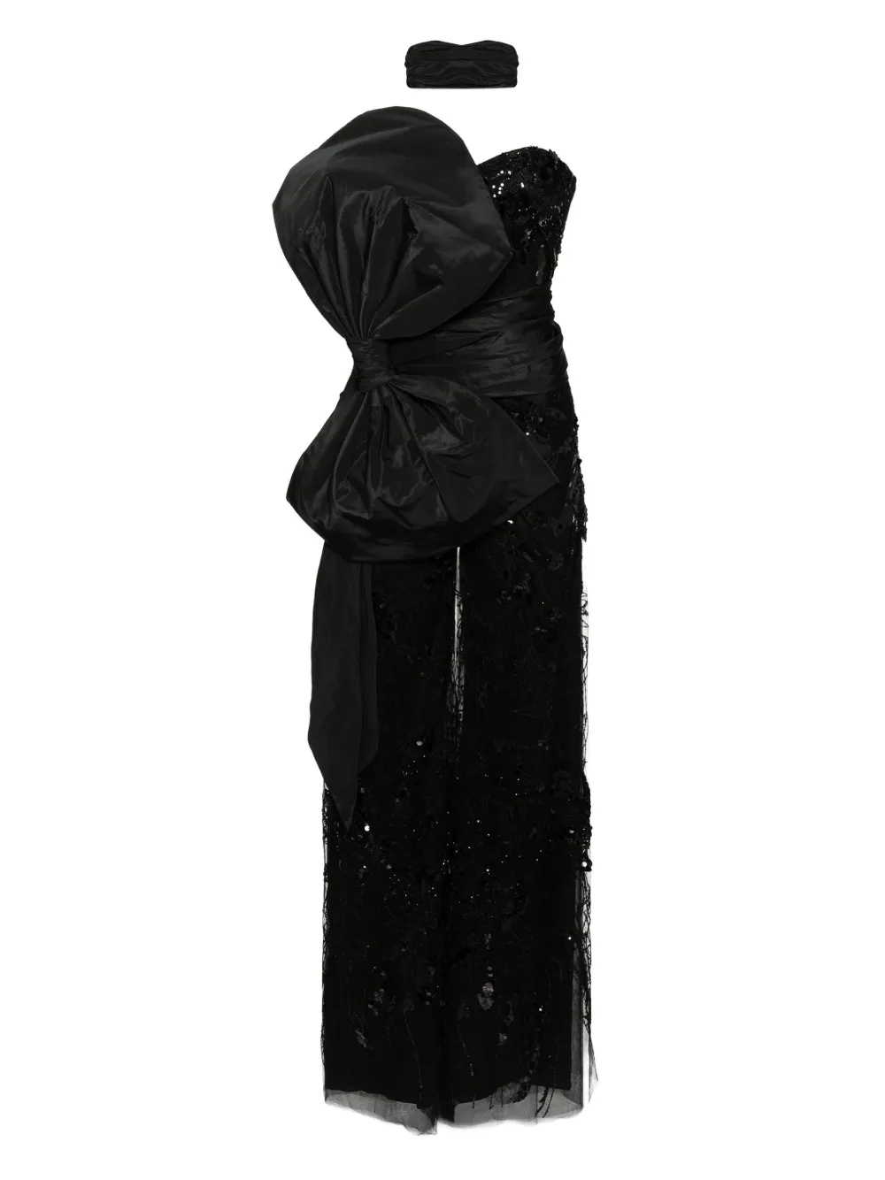 Saiid Kobeisy Jumpsuit met geborduurde pailletten Zwart