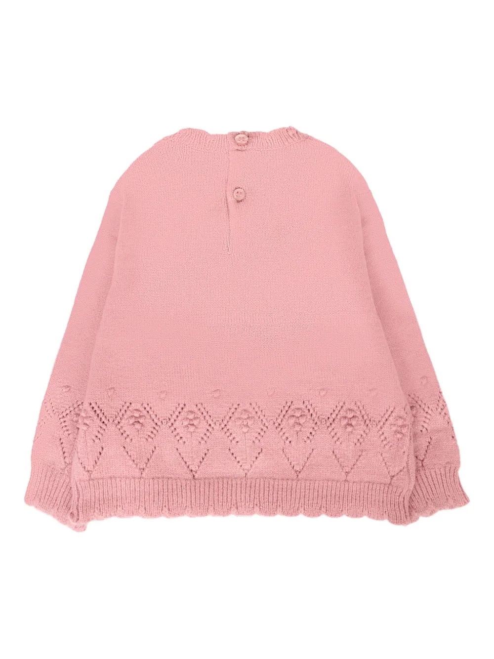 Mayoral ruffled-hem knitted sweater Roze