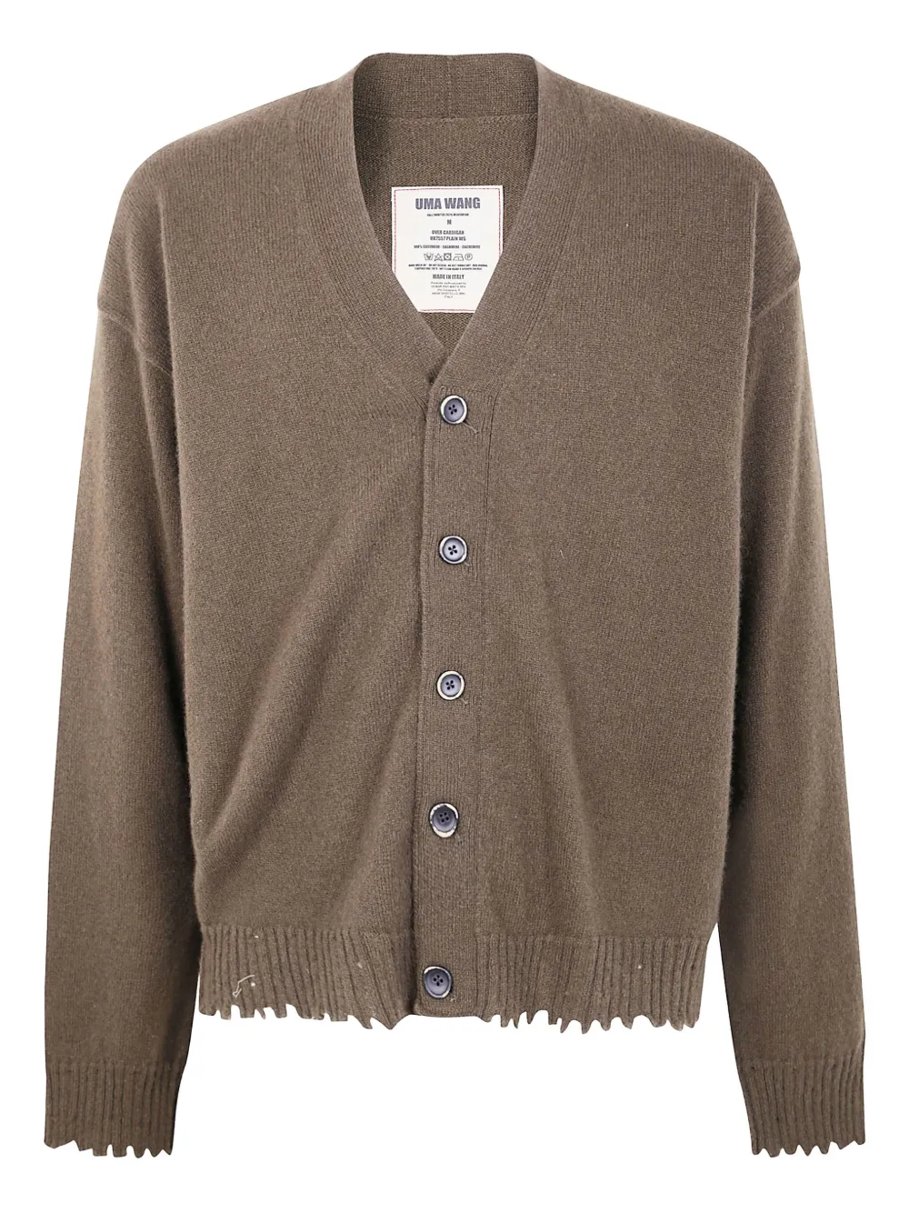 Uma Wang Button-down vest met franje Groen