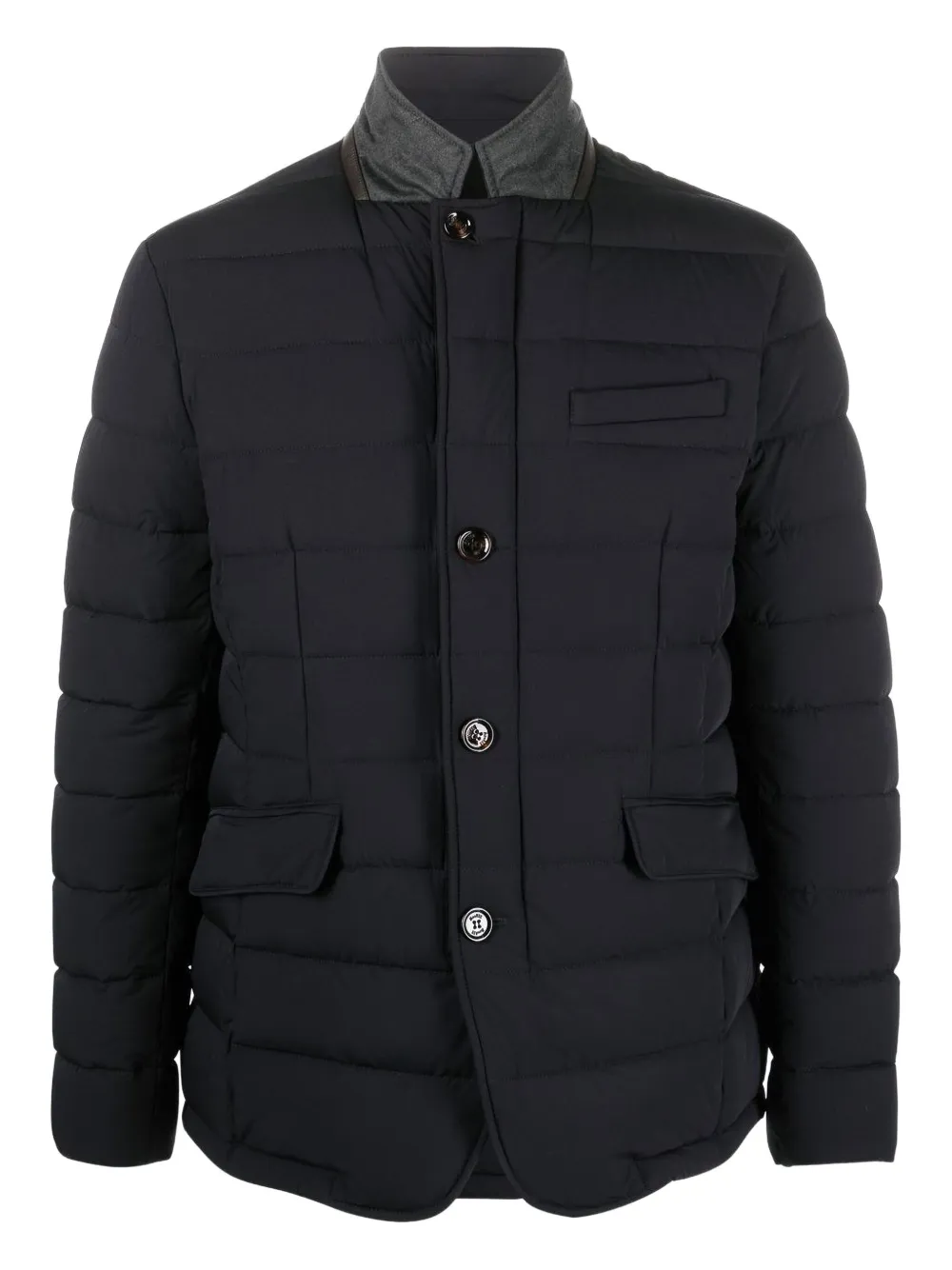 Moorer Zayn quilted snap-button jacket | Blue | Image 1