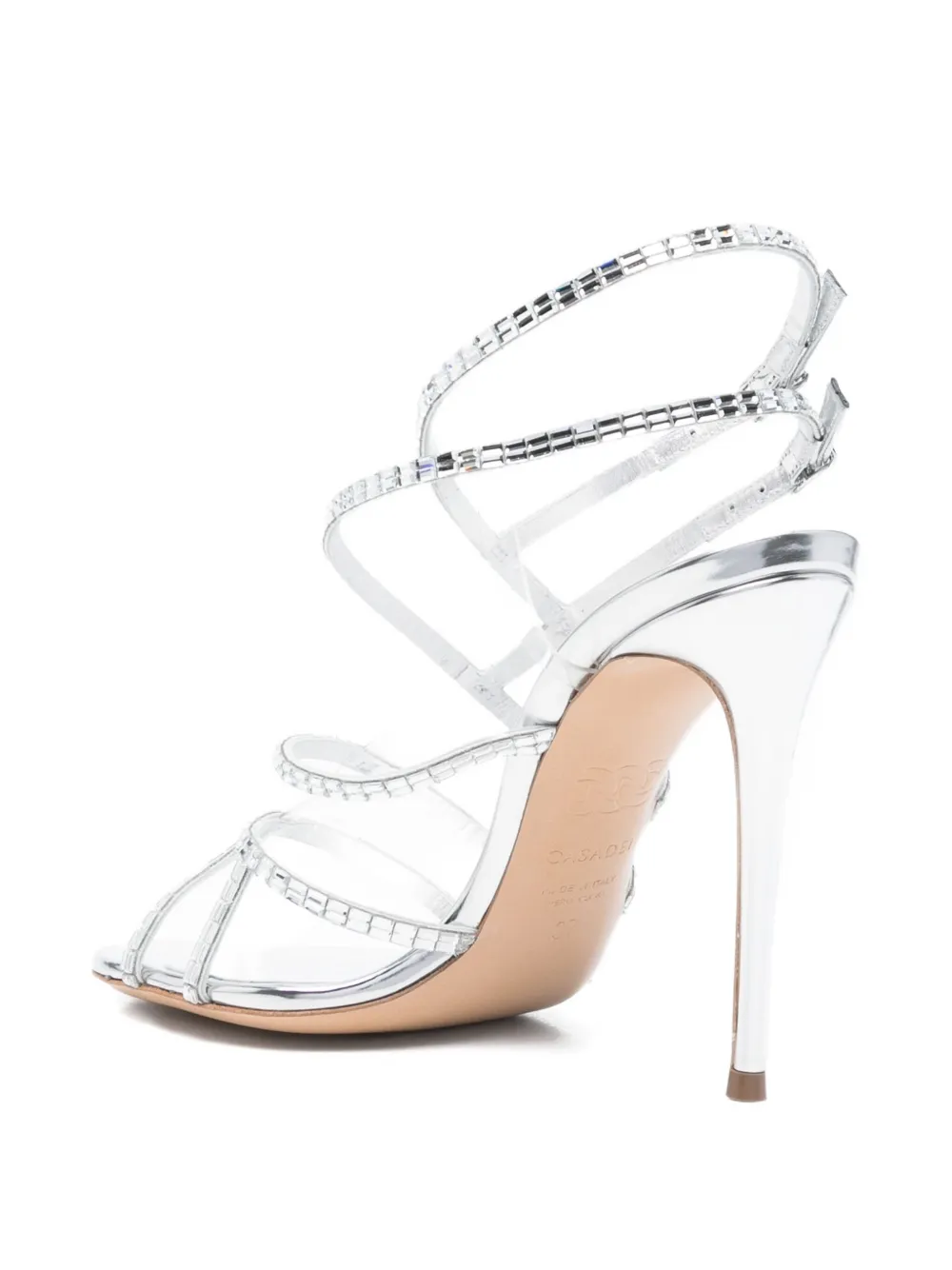 Casadei 80 mm Starsway Cage stiletto pumps verfraaid met kristallen Zilver