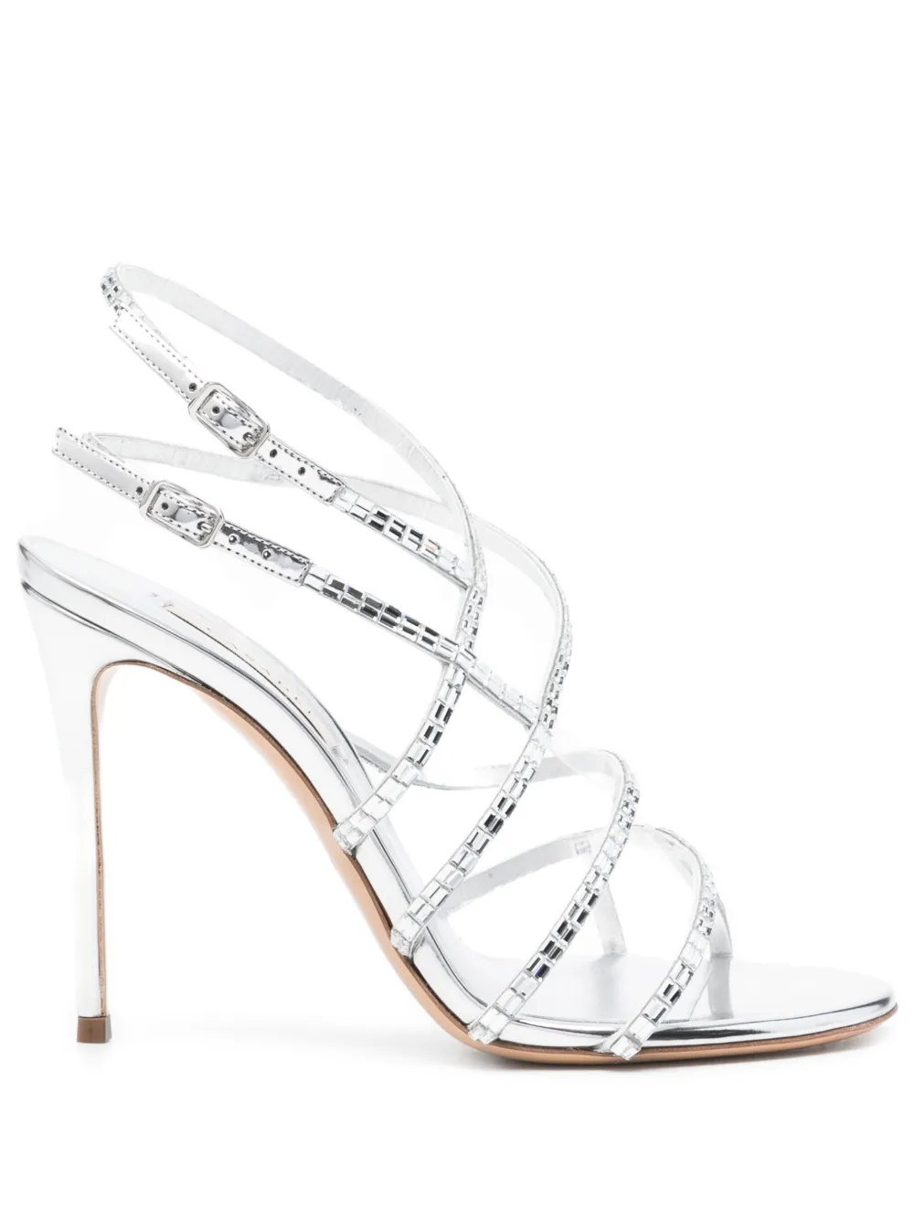 Casadei 80mm Starsway Cage crystal-embellished stiletto pumps Silver