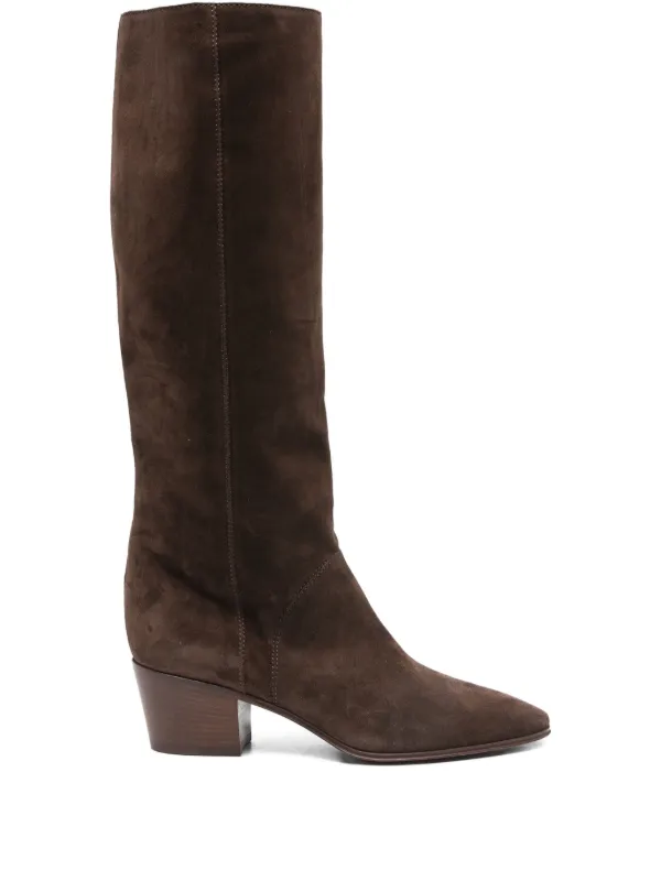 Casadei 50mm Suede Leather knee-high Boots Brown