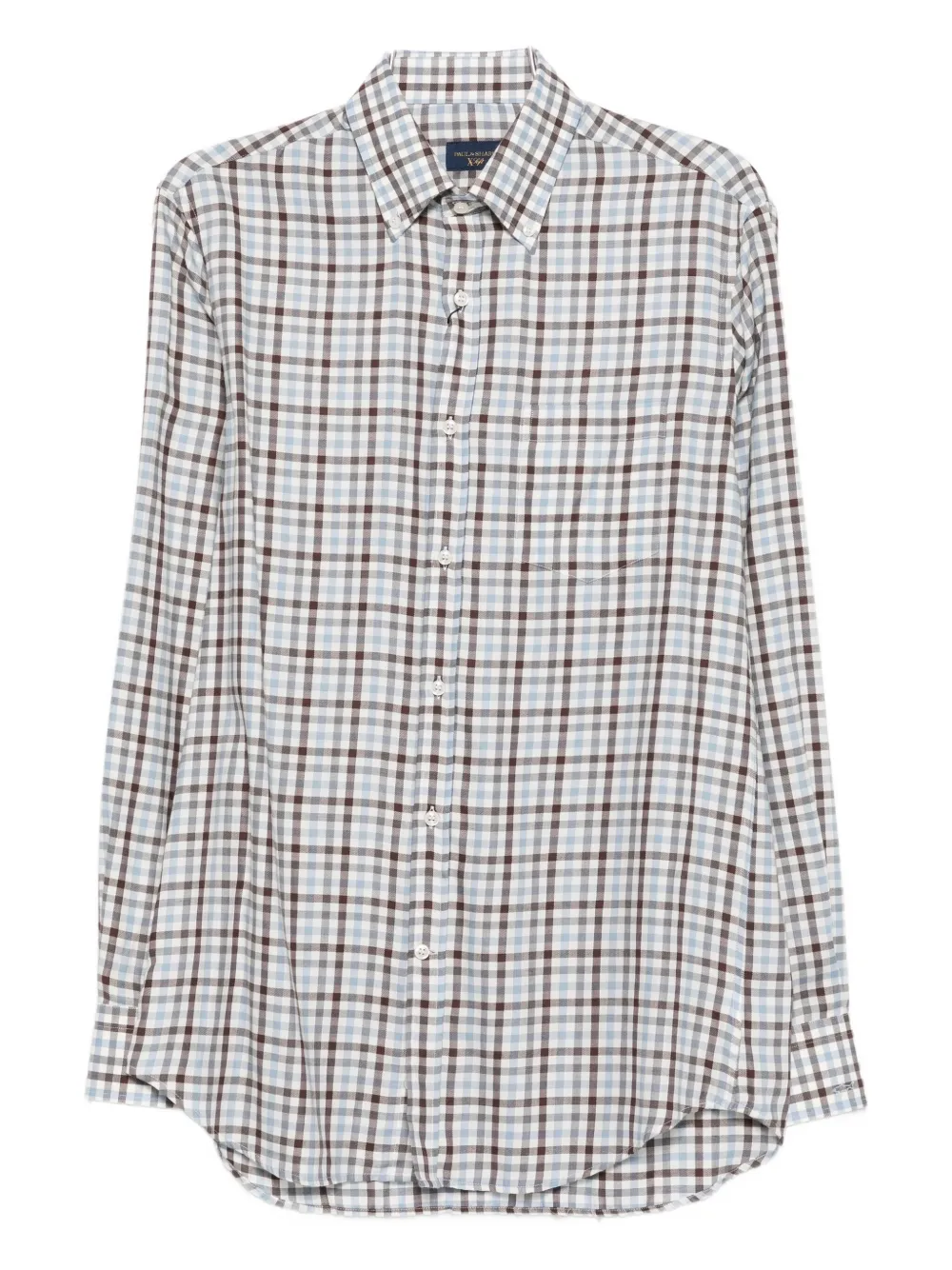 Paul & Shark Checked Cotton Shirt In Gray