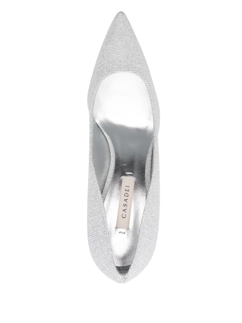 Casadei 80 mm Julia pumps met puntige neus Zilver