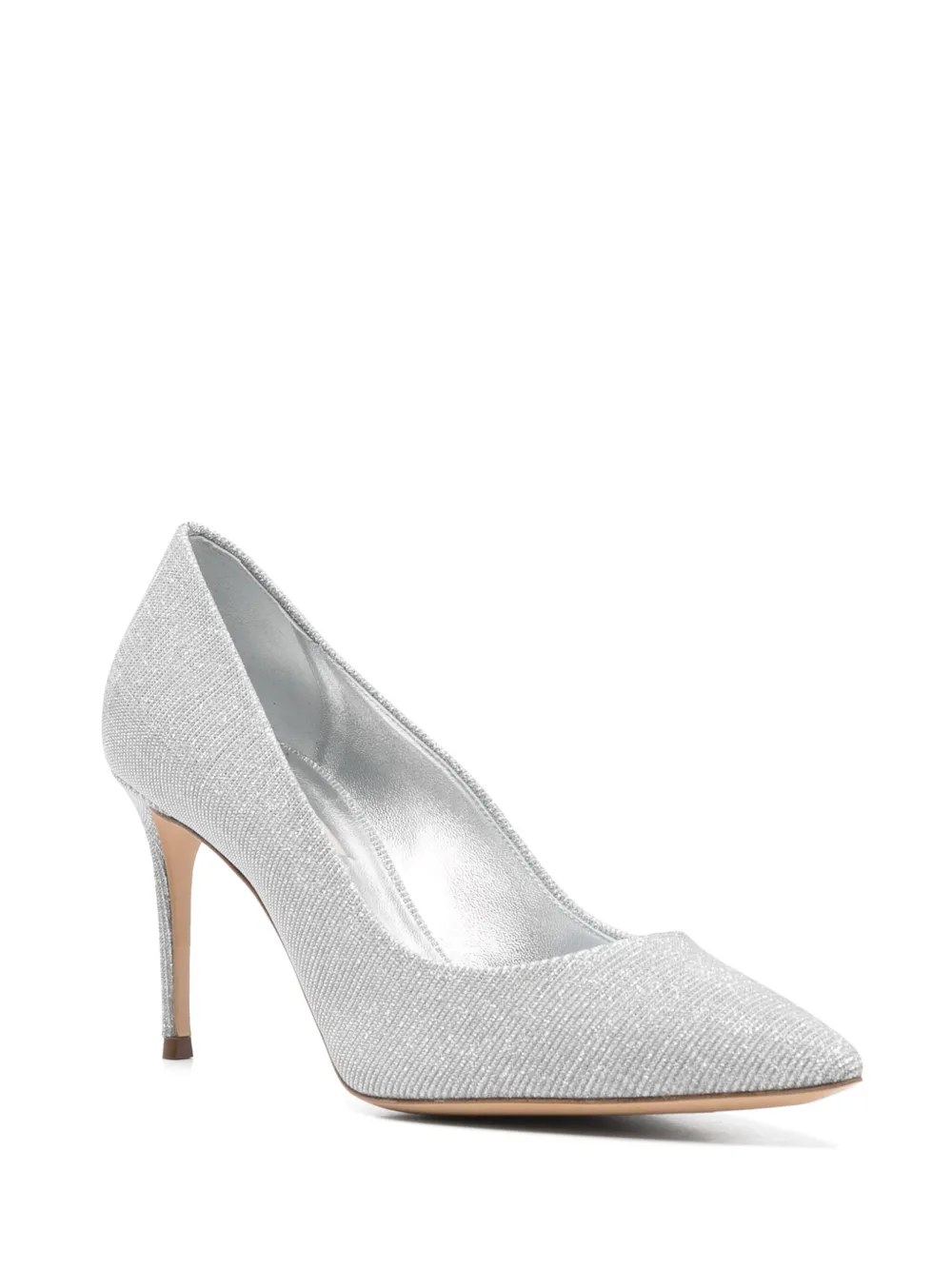 Casadei 80 mm Julia pumps met puntige neus Zilver
