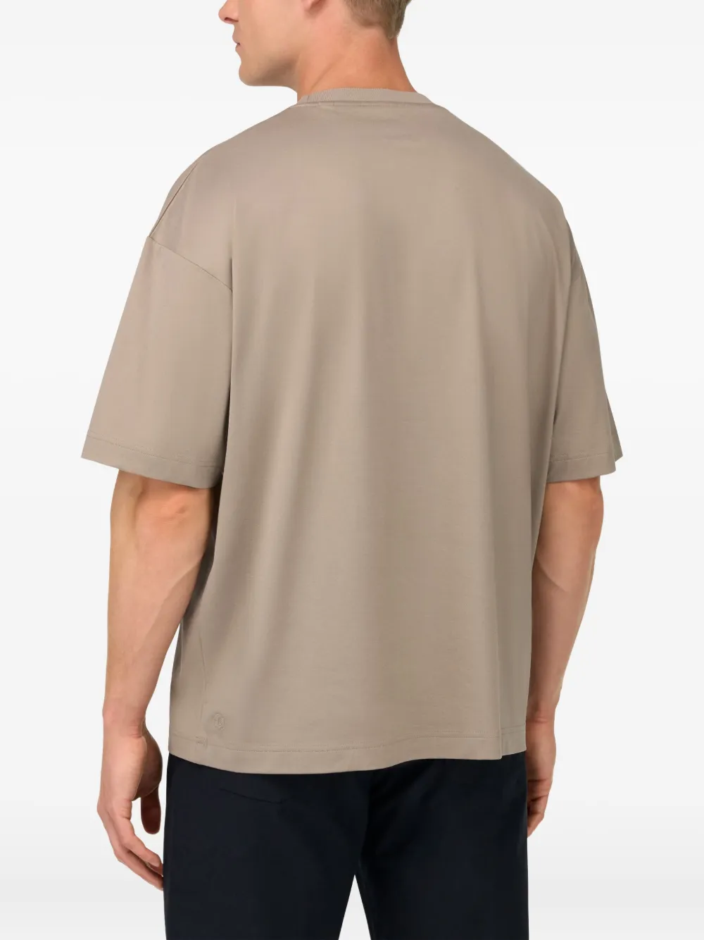 Boggi Milano Hugh Performance T-shirt met logo-applicatie Beige