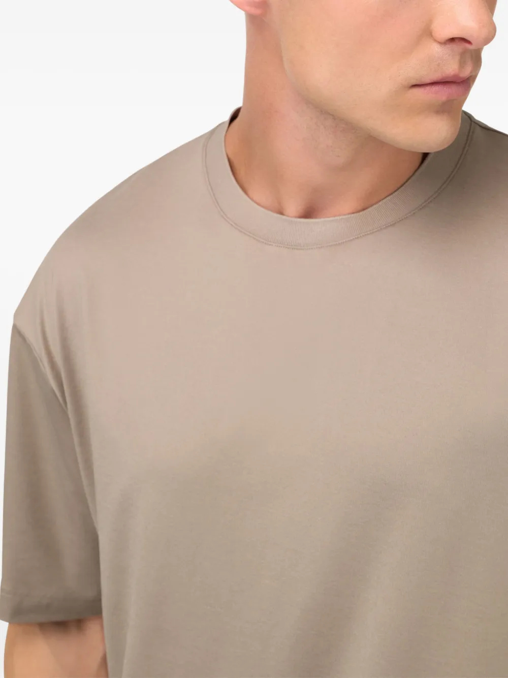 Boggi Milano Hugh Performance T-shirt met logo-applicatie Beige