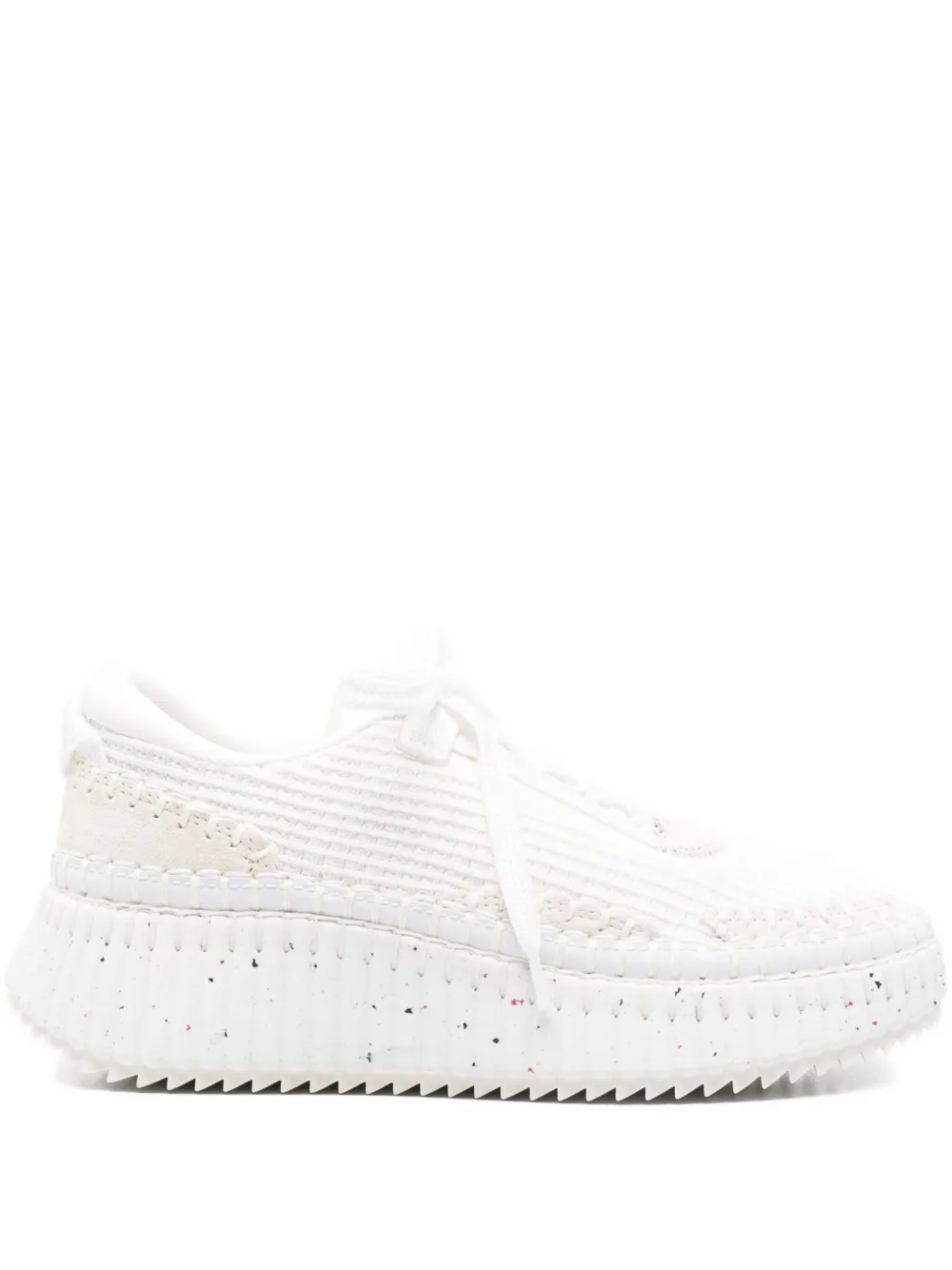 Chloé 50mm Nama textured lace-up sneakers White