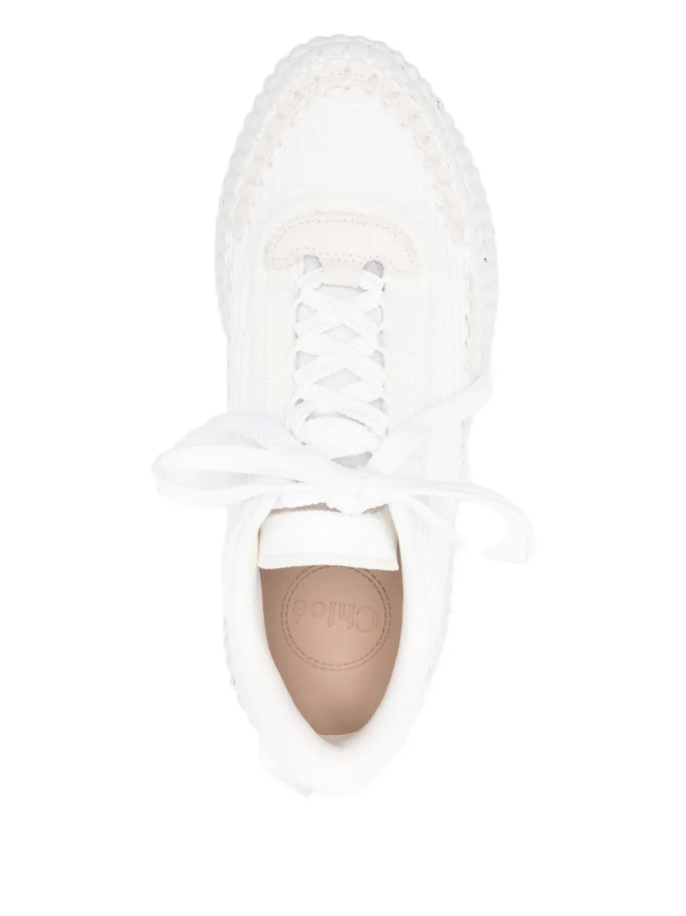 Chloé 50mm Nama textured lace-up sneakers White