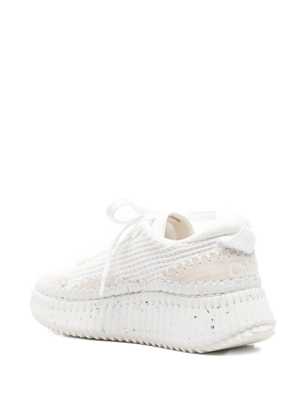 Chloé 50mm Nama textured lace-up sneakers White