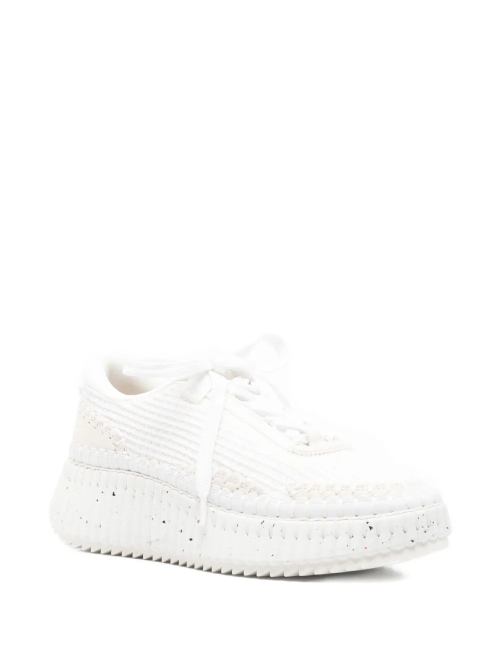 Chloé 50mm Nama textured lace-up sneakers White