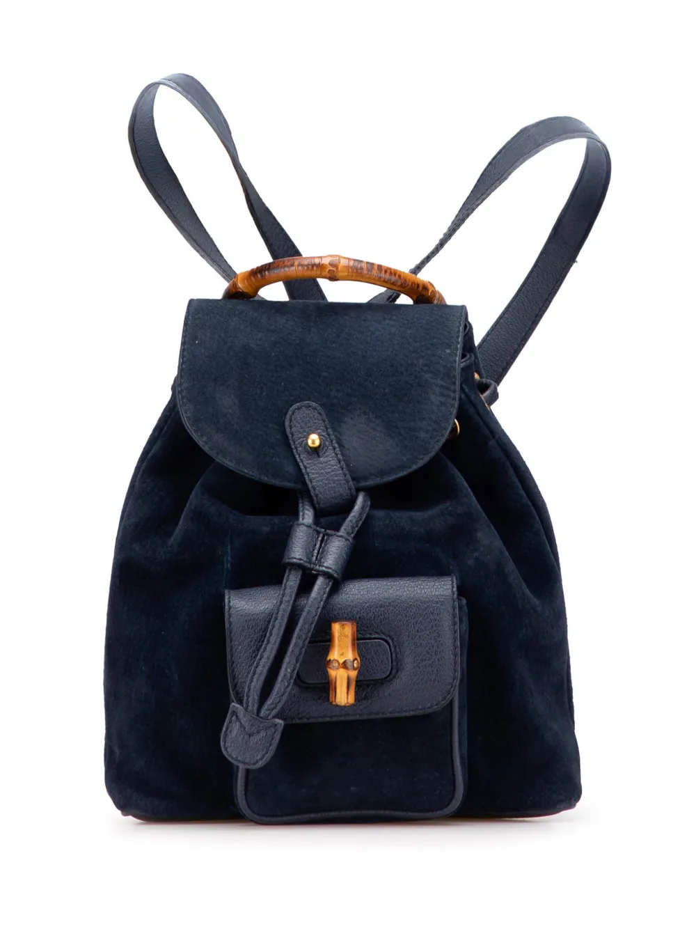 Gucci Pre-Owned 20th Century バンブー スエード バックパック - ブルー Gucci Pre-Owned 20th Century バンブー スエード バックパック - ブルー