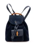Gucci Pre-Owned 20th Century Suede Bamboo backpack - Blue