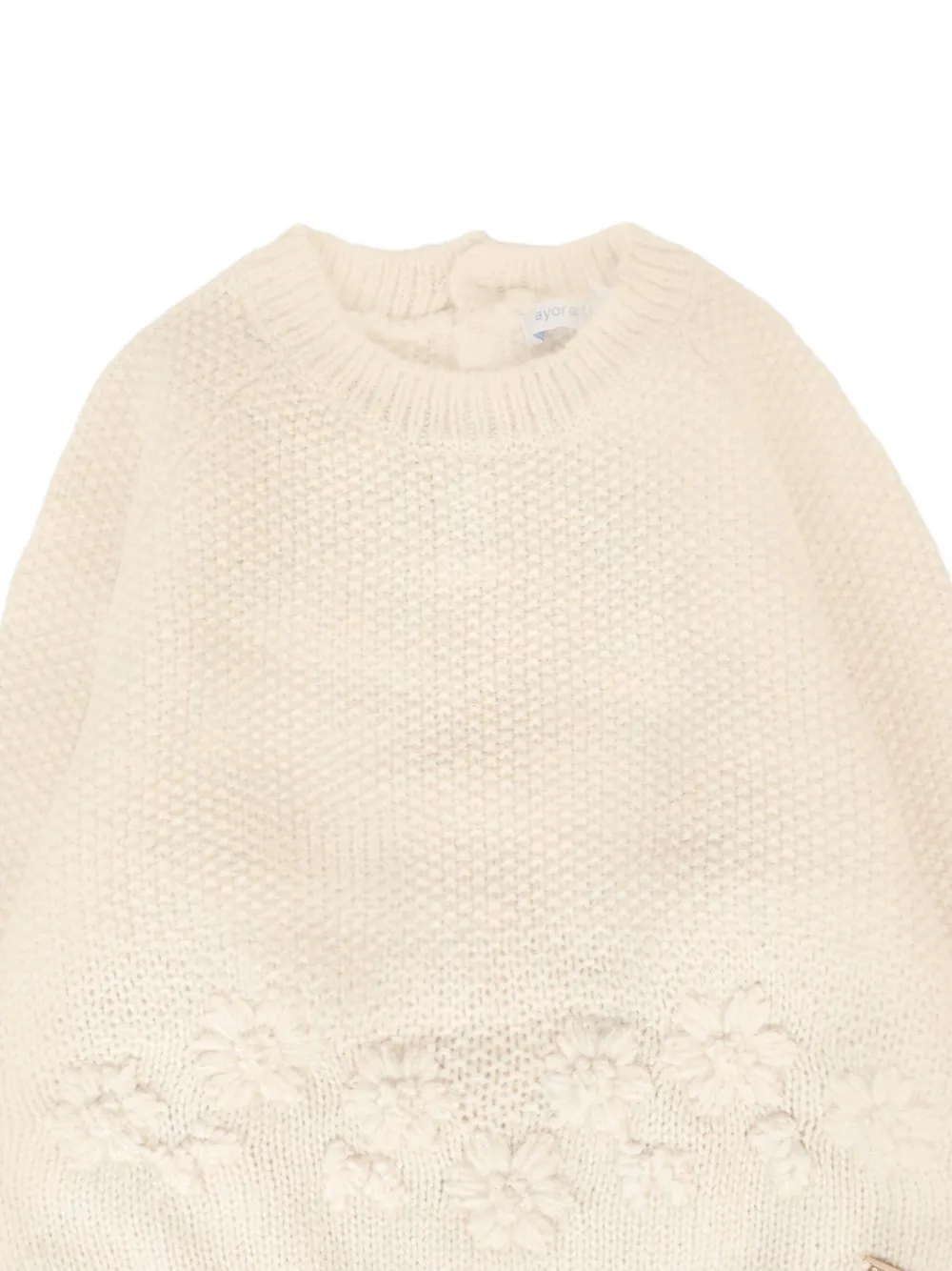 Mayoral flower-embellished knit top Beige