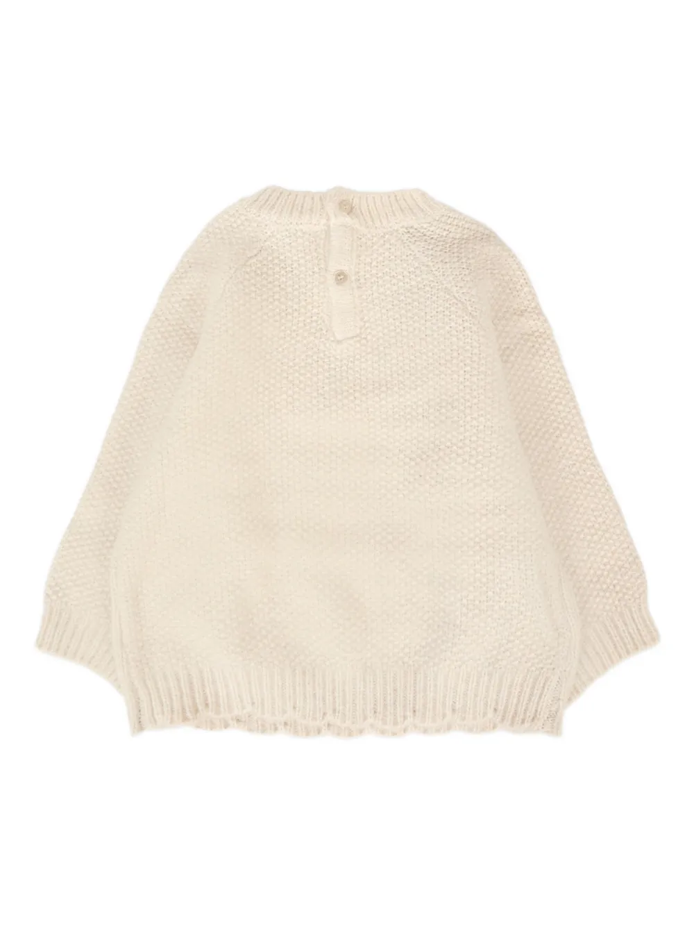 Mayoral flower-embellished knit top Beige