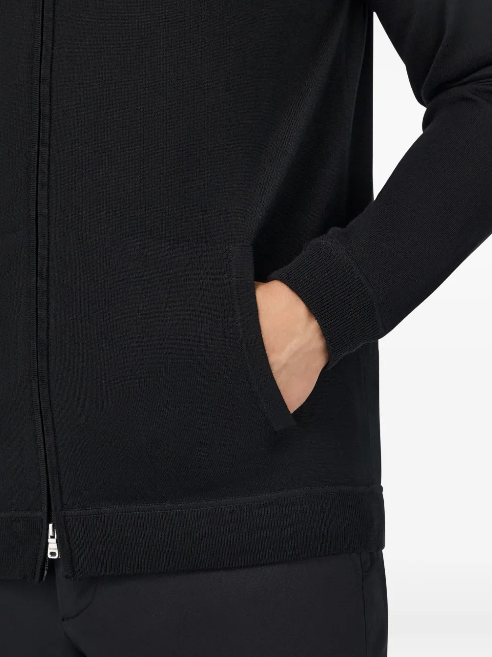 Boggi Milano Full-zip Hoodie In Black
