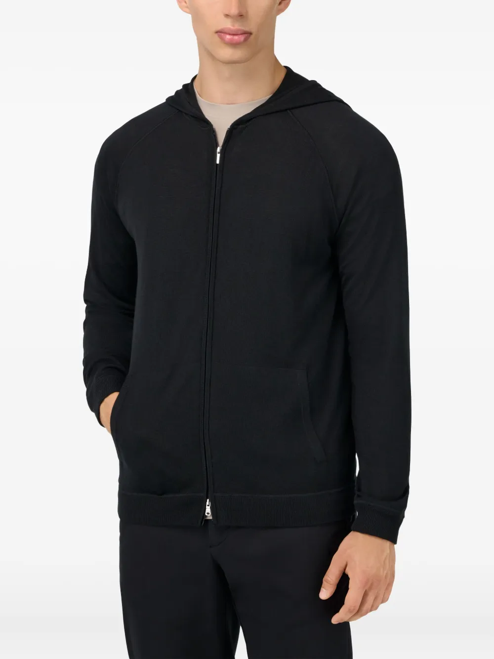 Boggi Milano Full-zip Hoodie In Black