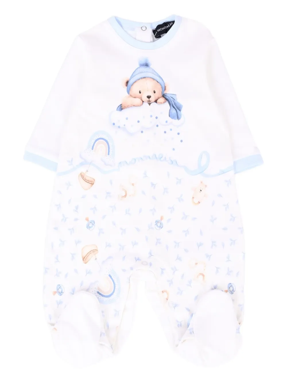 Monnalisa Teddy Bear-print Babygrow Blanket Set In Pink