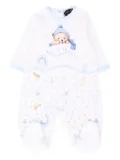 Monnalisa Teddy Bear-print babygrow blanket set - White