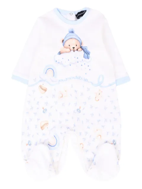 Monnalisa Teddy Bear-print babygrow blanket set