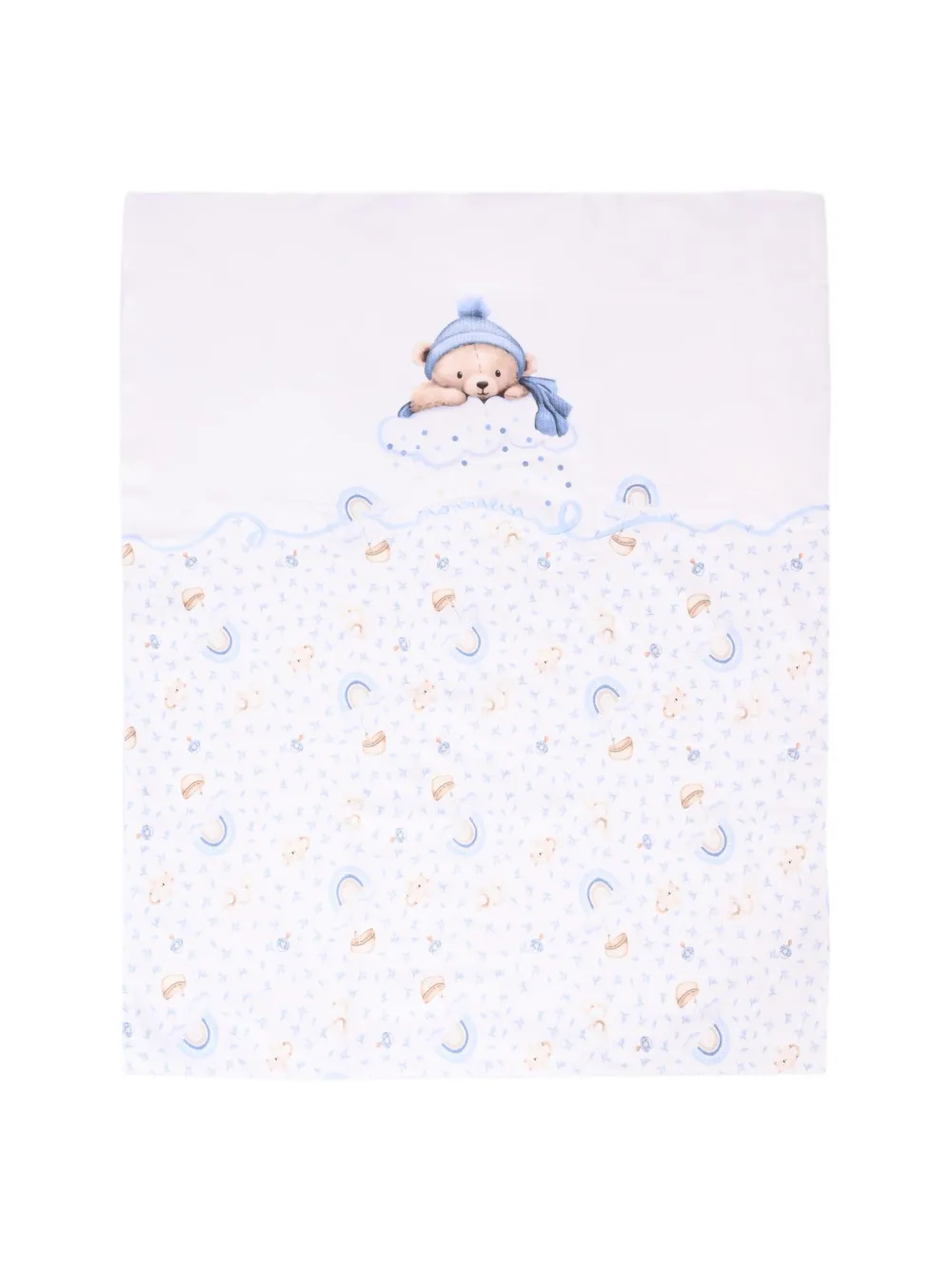 Monnalisa Teddy Bear-print babygrow blanket set Wit