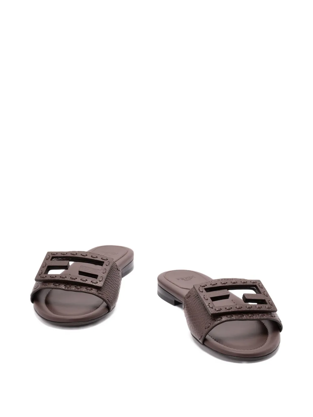 FENDI Baguette flat sandals Brown