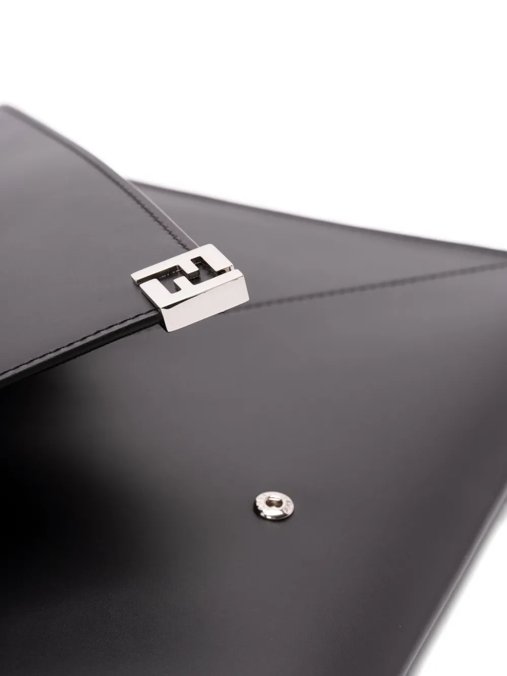 FENDI Grote clutch met FF-drukknopen Zwart