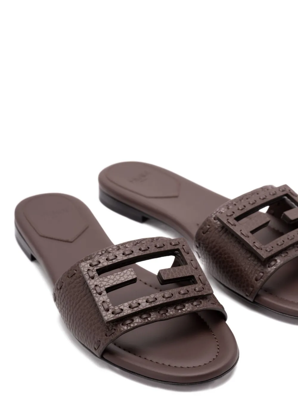FENDI logo-embellished flat sandals Brown