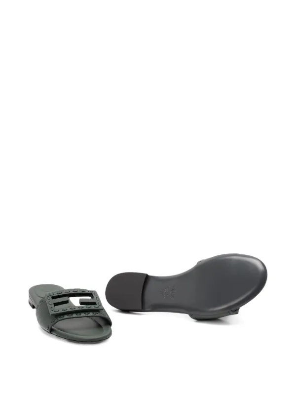 FENDI logo-embellished Flat Sandals | Green | FARFETCH