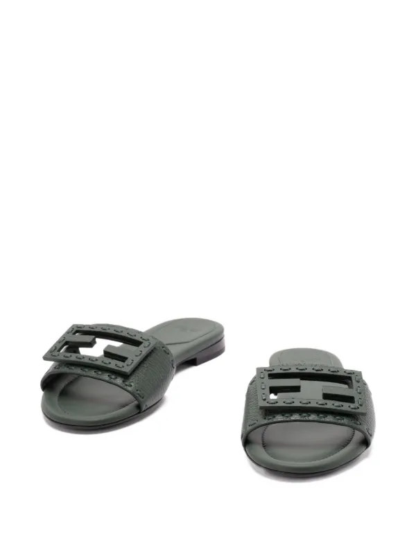 FENDI FFロゴ ミュール 37 Fendi Cross-Strap FF Logo Sandals | Saks Fifth Avenue