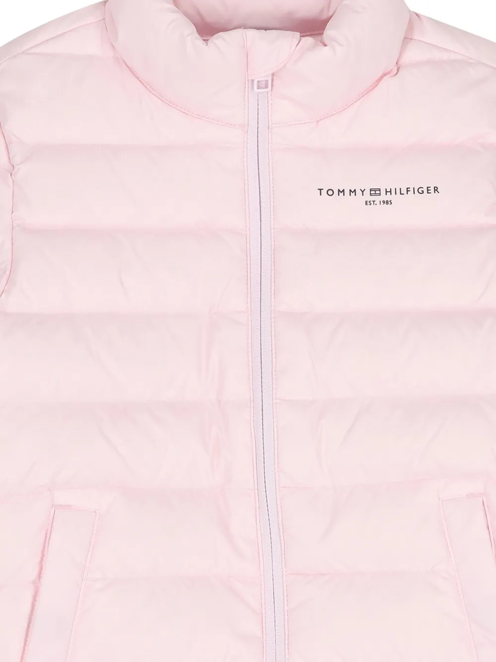 Tommy Hilfiger Junior logo-print puffer jacket Roze