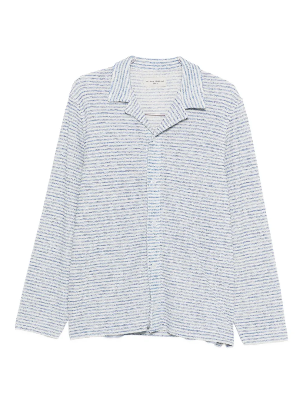 Officine Generale striped long-sleeve shirt - Blu