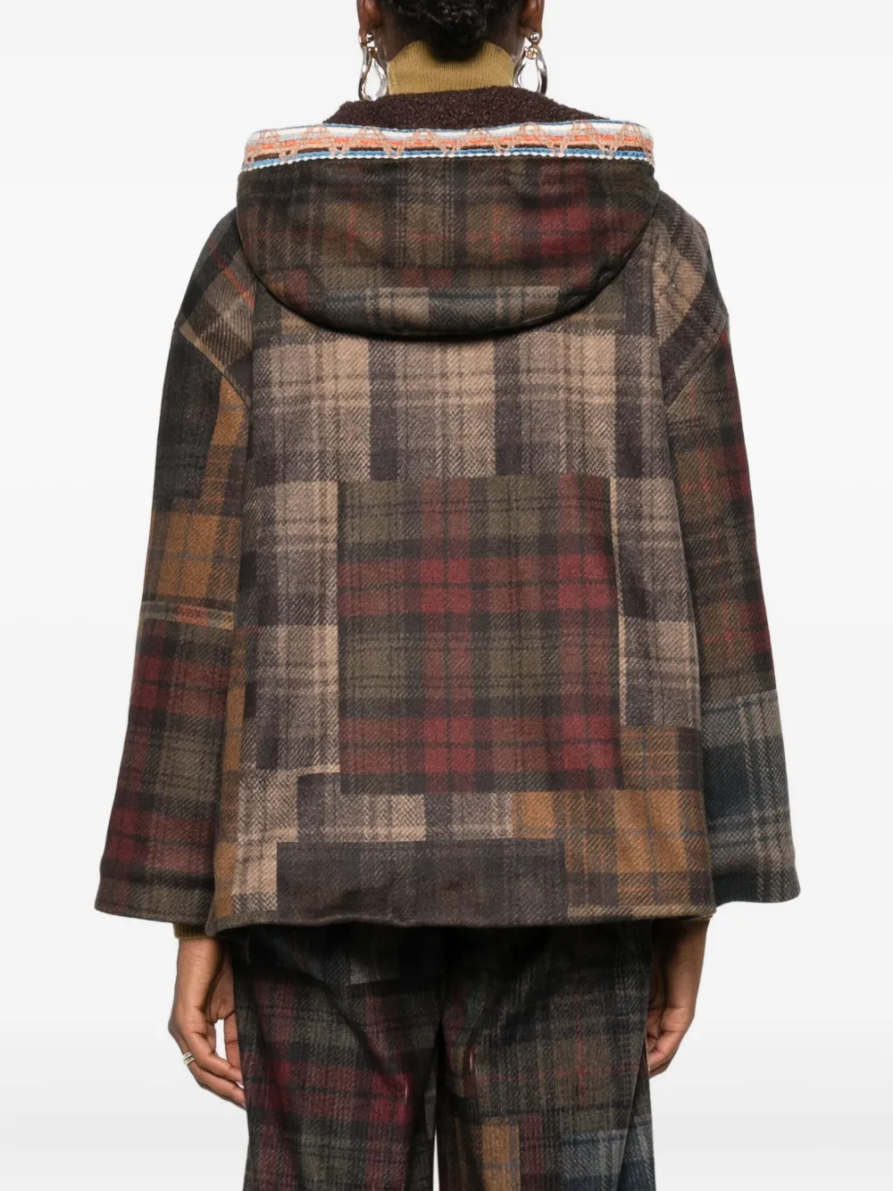 拼贴设计连帽夹克