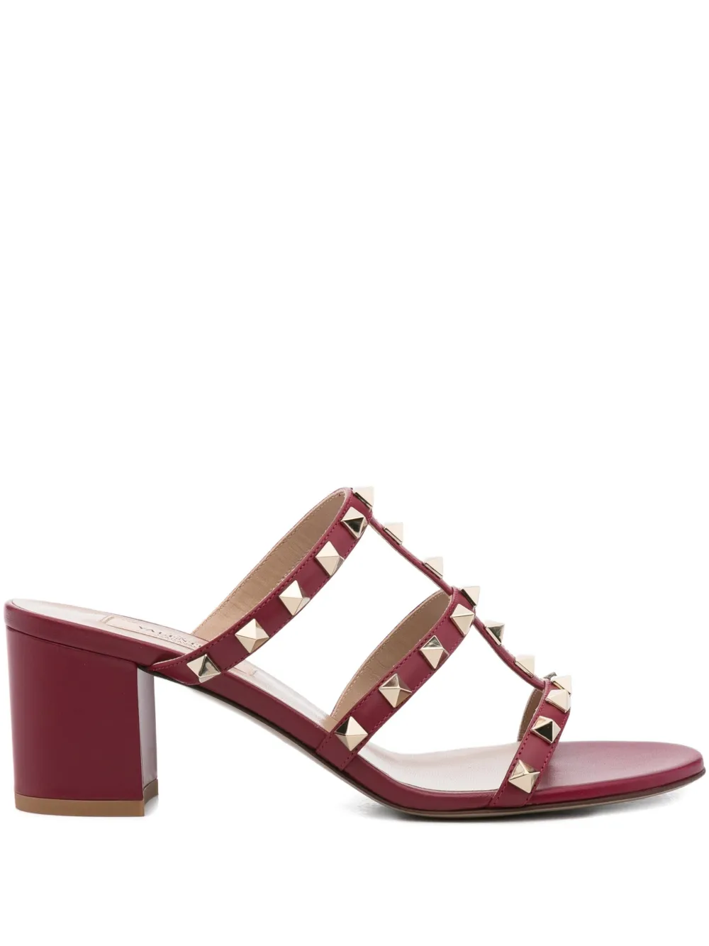 Valentino Garavani 60mm Rockstud Block-heel Sandals In Pink