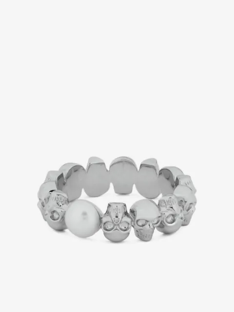 Alexander McQueen anillo con motivo skull y perla