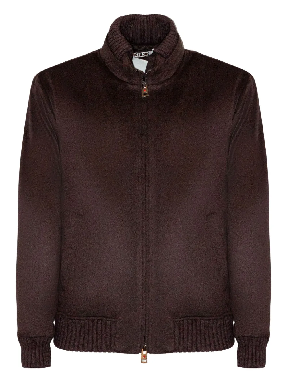 cashmere zip-front jacket