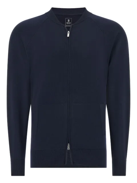 Boggi Milano bomber-collar zip-front sweater