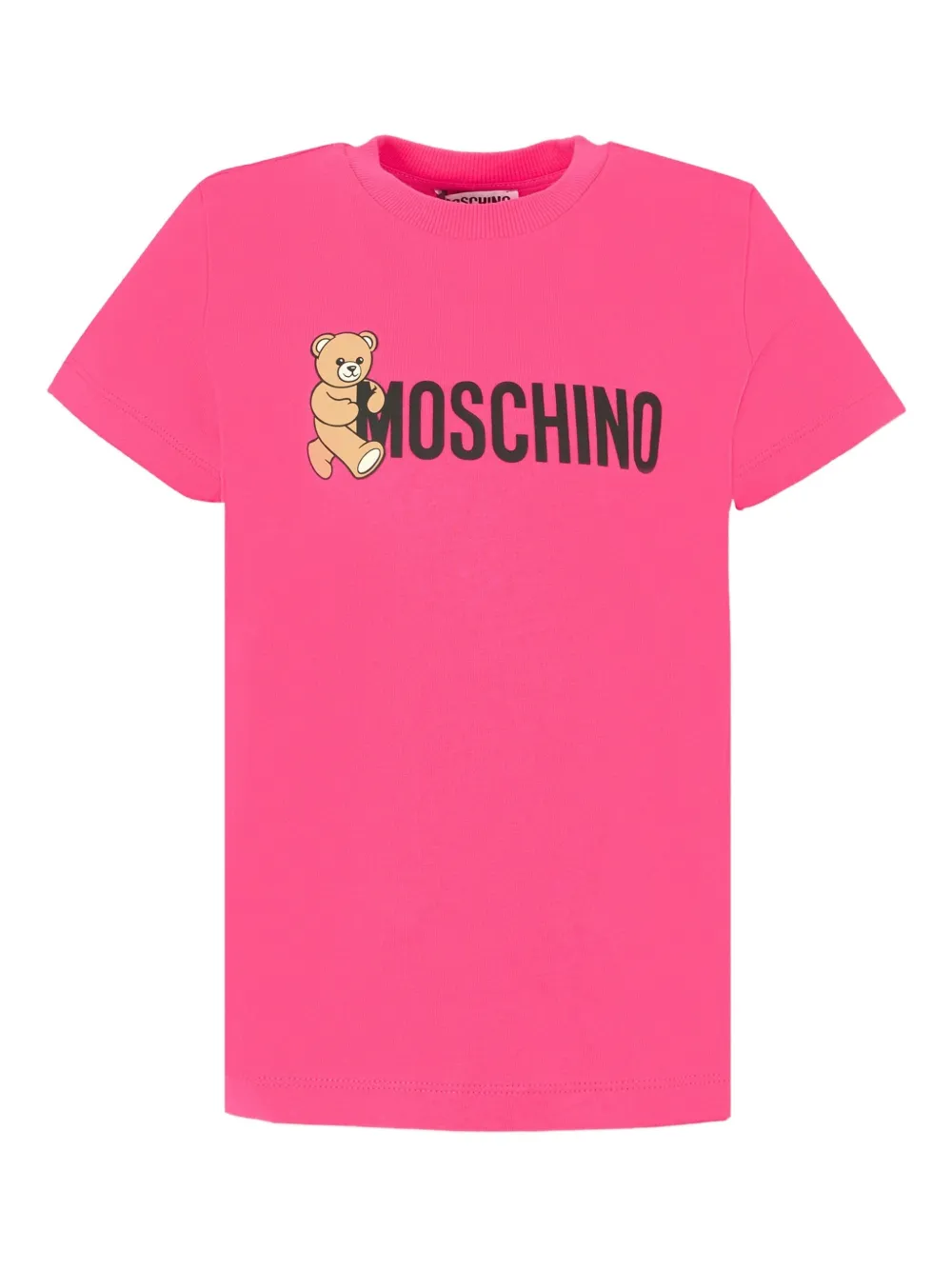 Moschino Kids Teddy Bear-print cotton T-shirt Roze