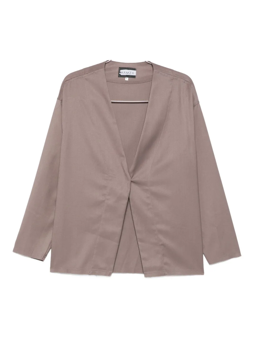 Hamza Thom V-neck Button Blazer In Neutral